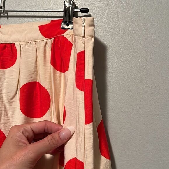 Compañia Fantastica Women's Cream Red Polka Dot Allover Print Maxi Skirt - Picture 3 of 8